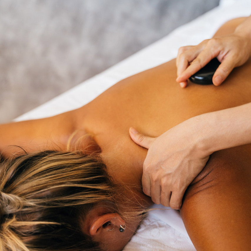 Hot stone body massage